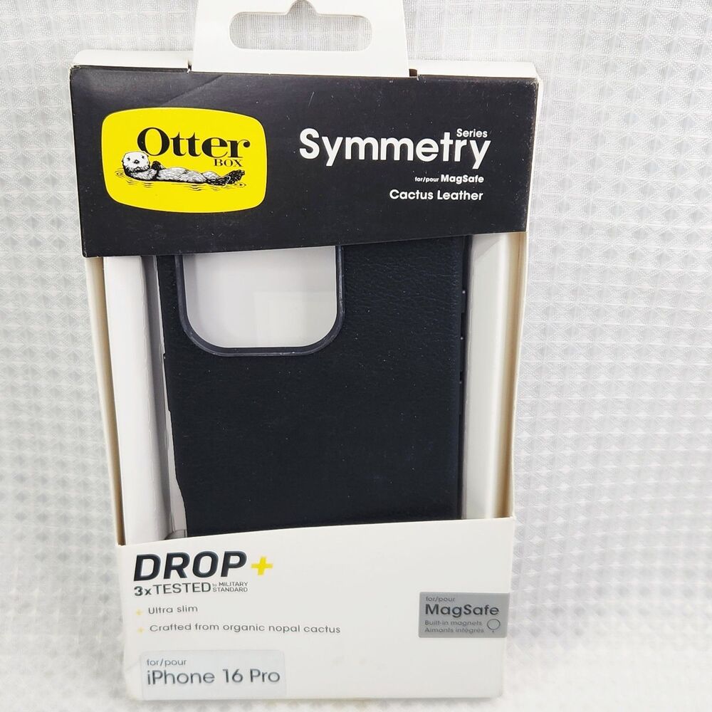 OtterBox Iphone 16 Pro Black Phone Case Symmetry Series Magsafe Catus Leather